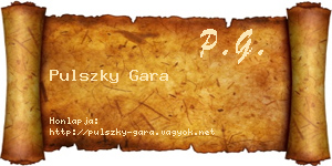 Pulszky Gara névjegykártya